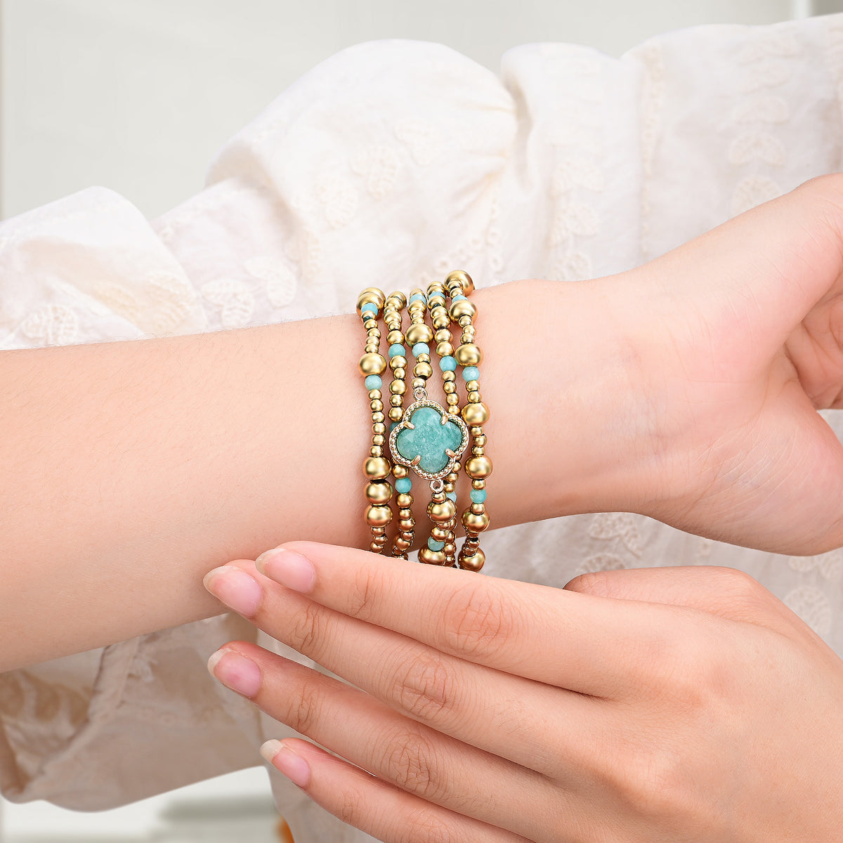 Pulseira Elástica Encanto de Amazonite para Apple Watch