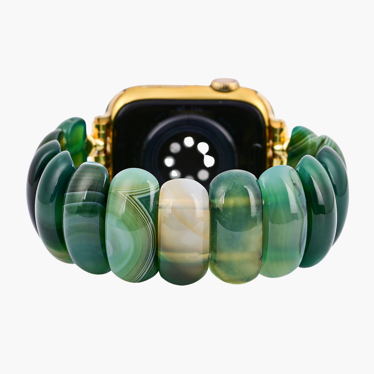 Pulseira Elástica de Ágata Emerald Grove para Apple Watch