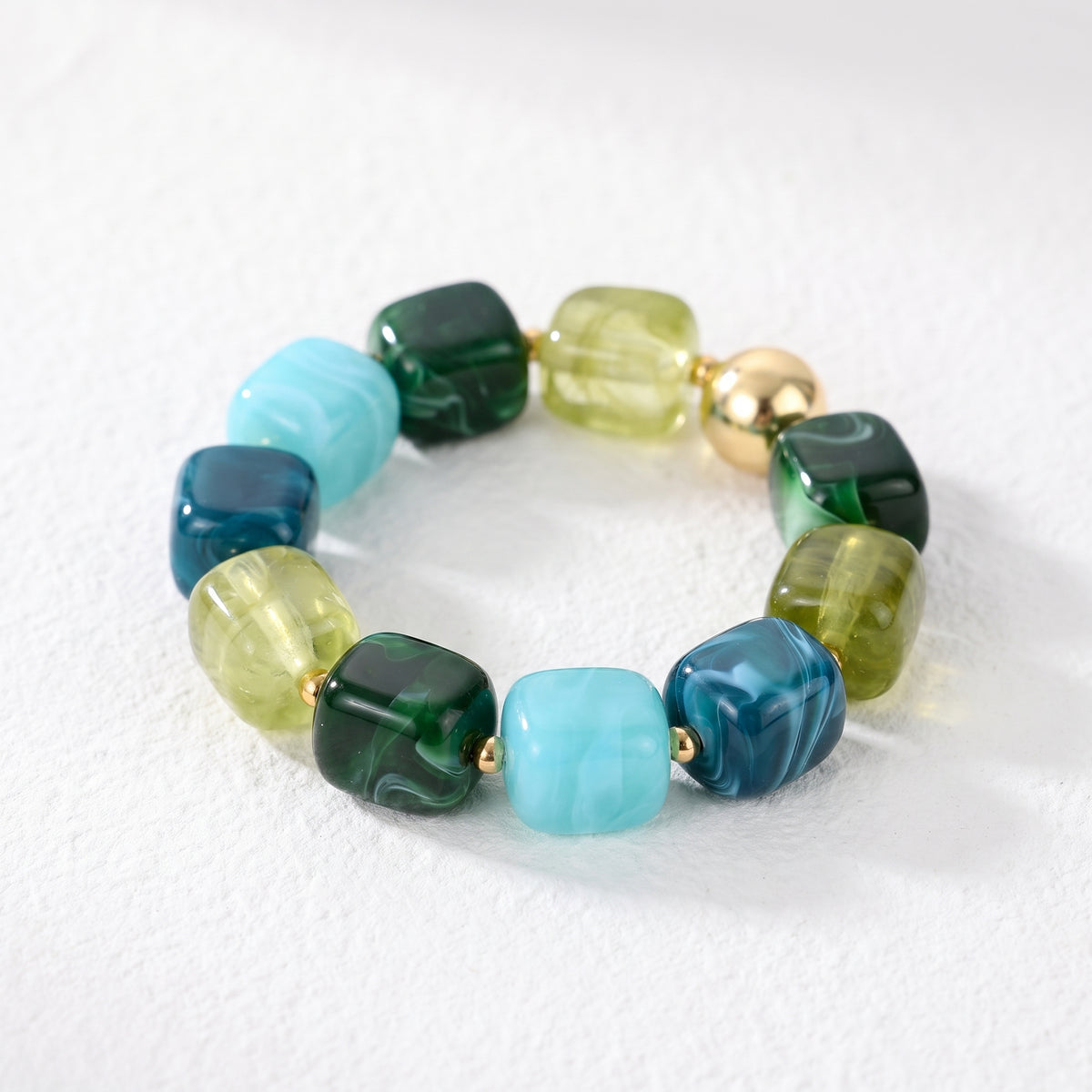 Pulseira de elos grossos mista Verdant Tide