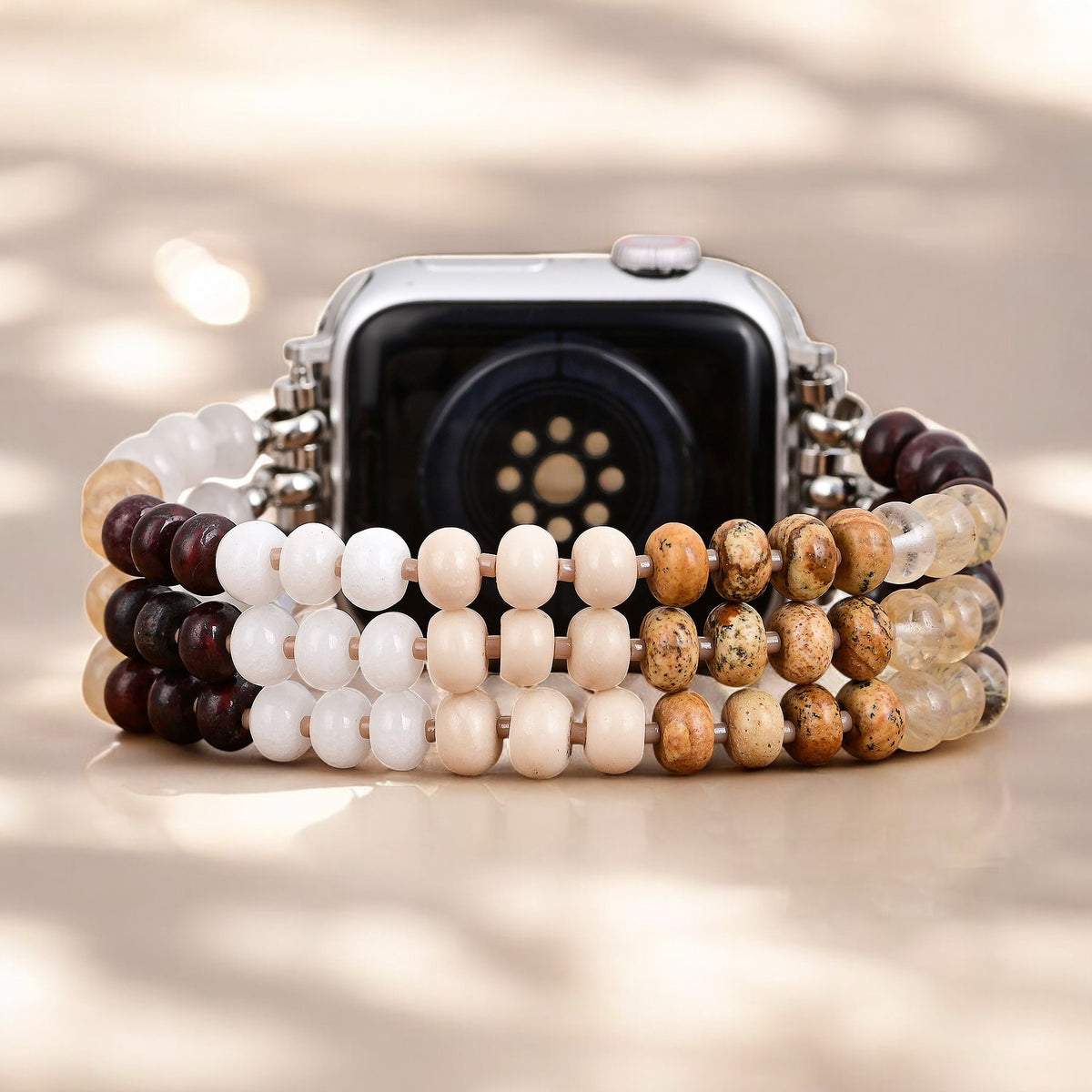 Pulseira Elástica Apple Watch em Pedra Areia Dourada