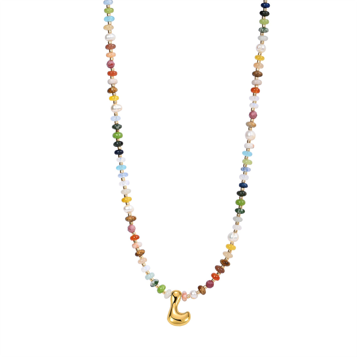 Colar com Letras em Bolha Multicoloridas