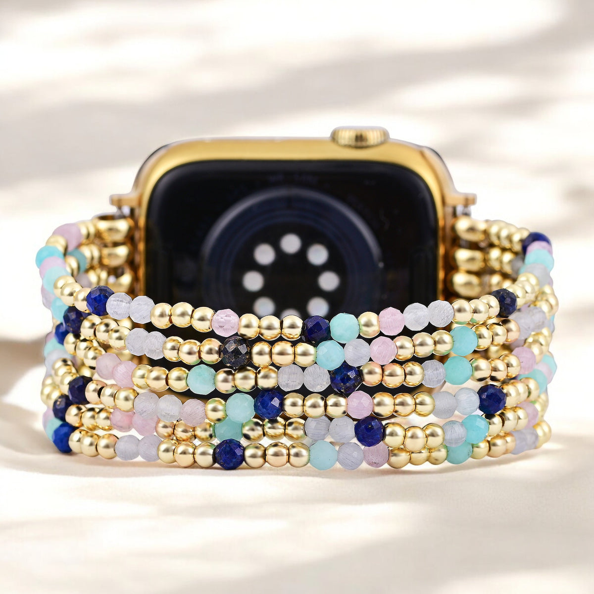Pulseira Elástica de Amazonite Lápis-Joia para Apple Watch