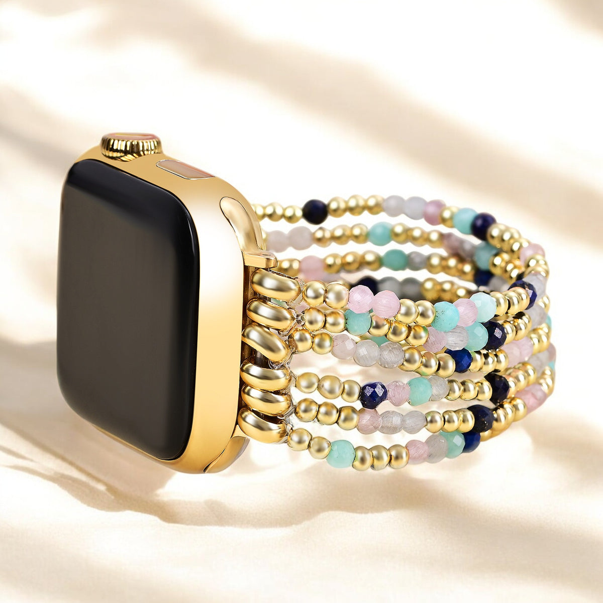 Pulseira Elástica de Amazonite Lápis-Joia para Apple Watch