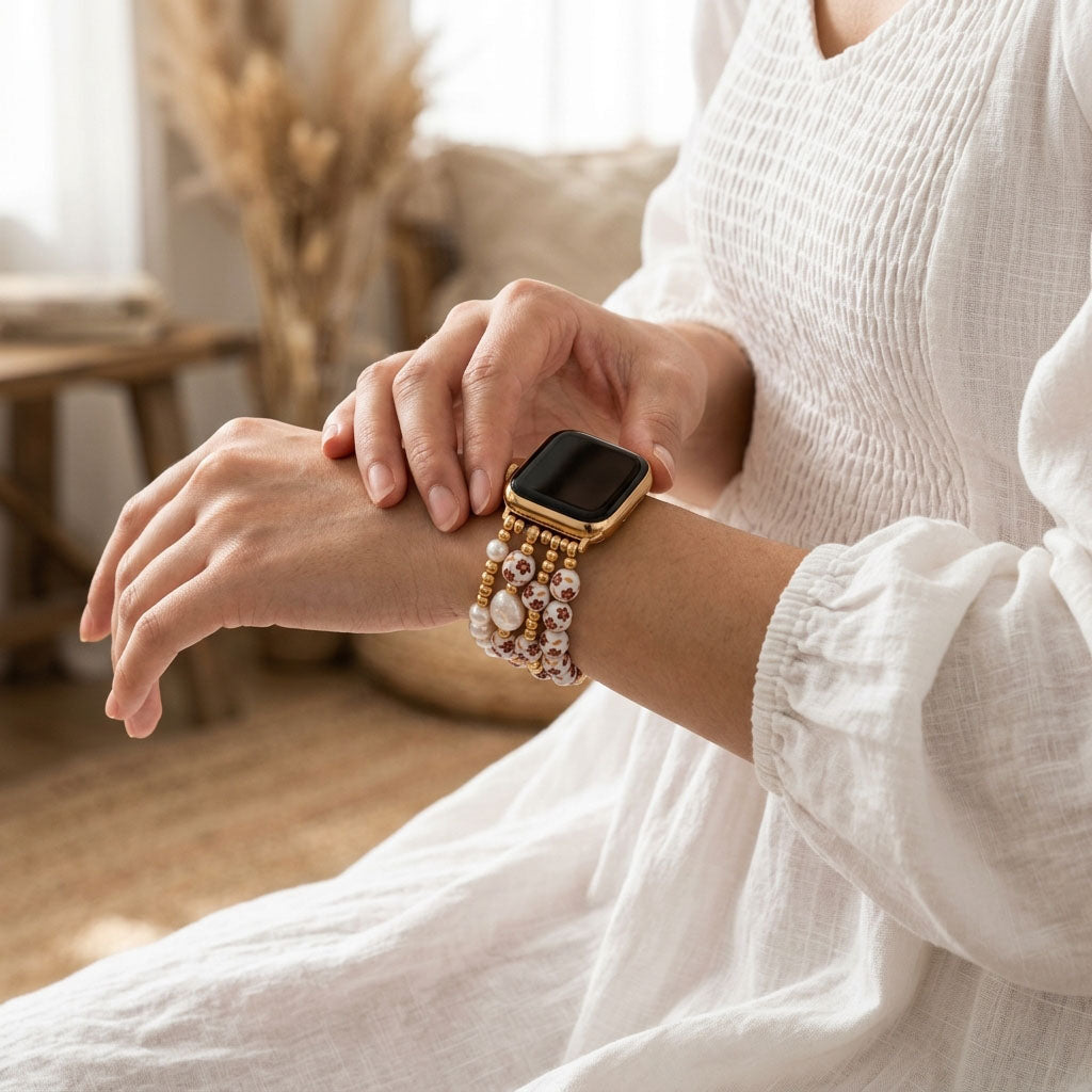 Bracelete Apple Watch Porcelain Garden Autumn Blossom