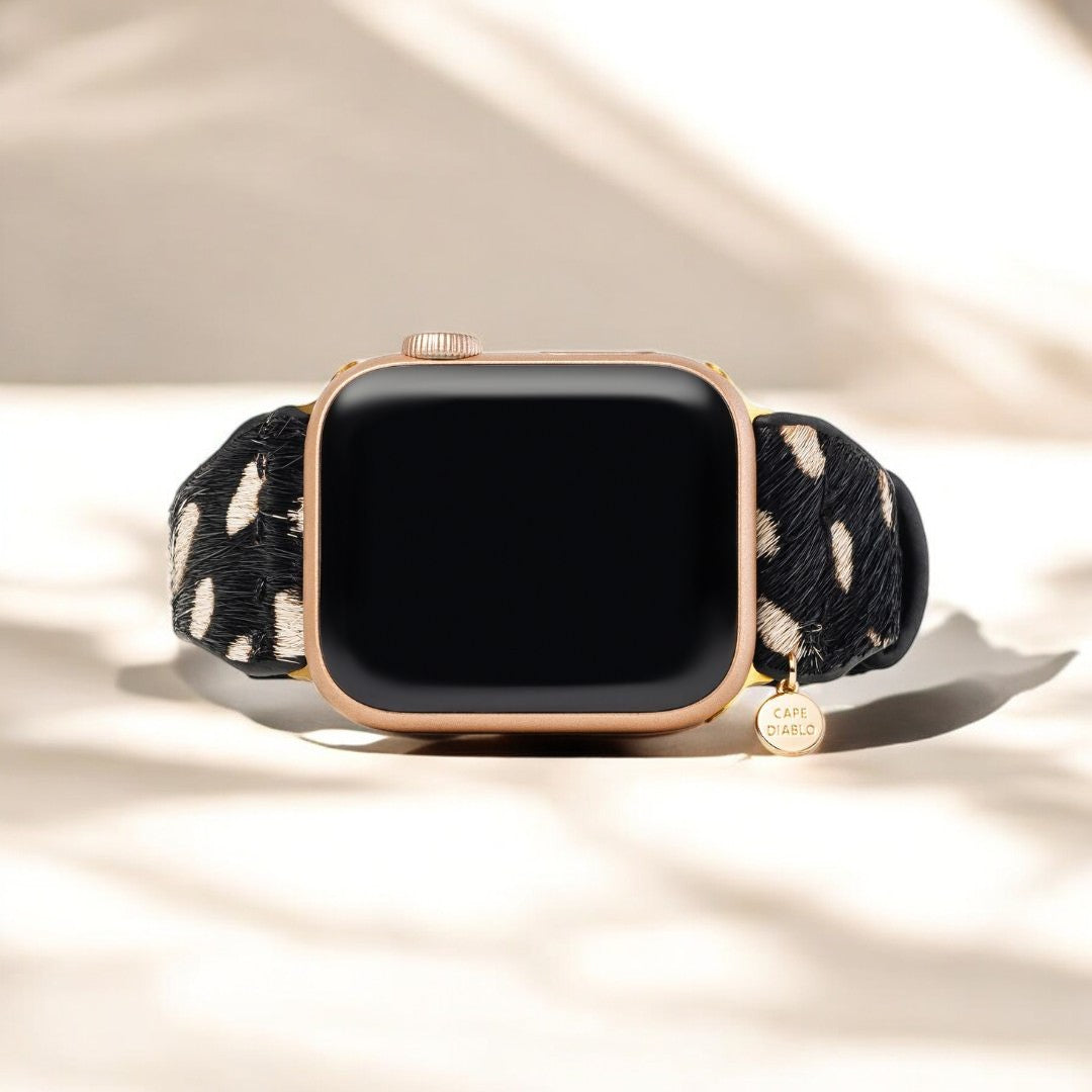 Pulseira Apple Watch em pele Safari monocromática