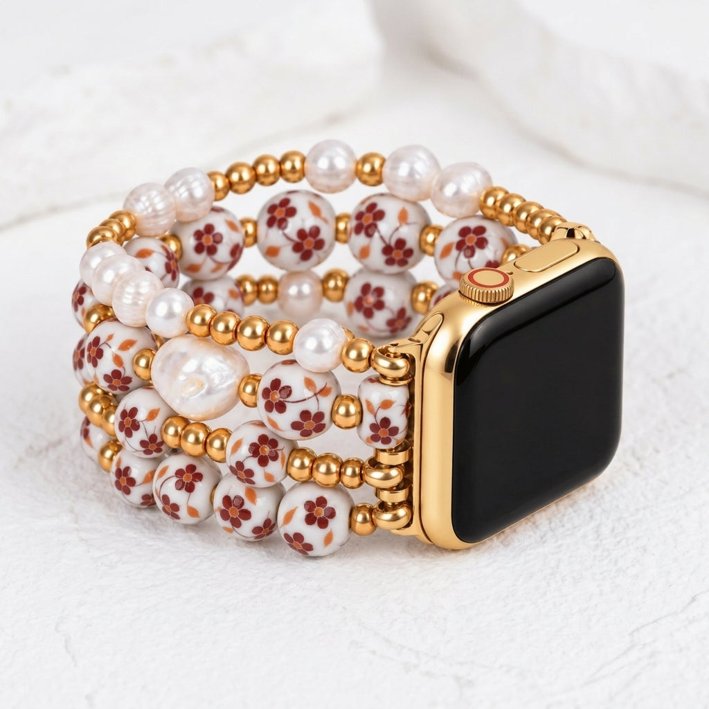 Bracelete Apple Watch Porcelain Garden Autumn Blossom