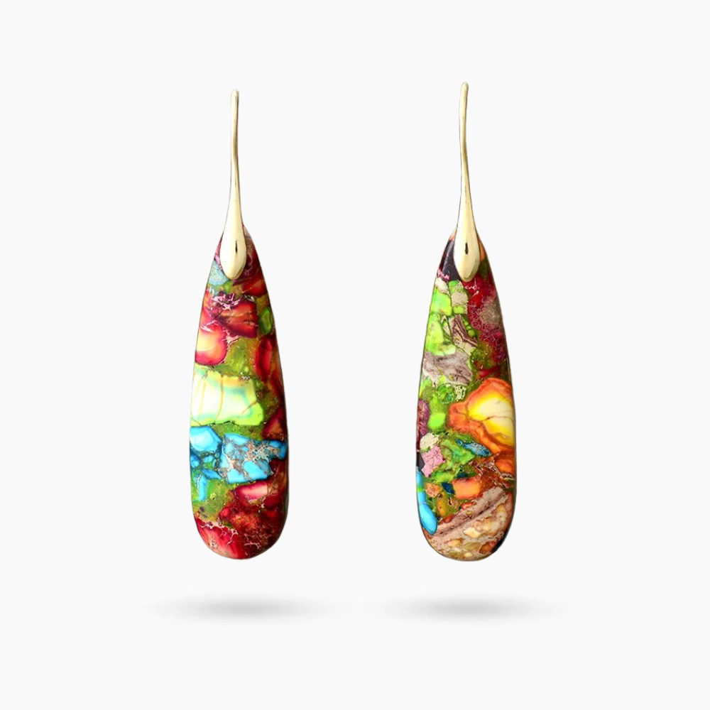 Brincos pendentes Floral Fusion Jasper