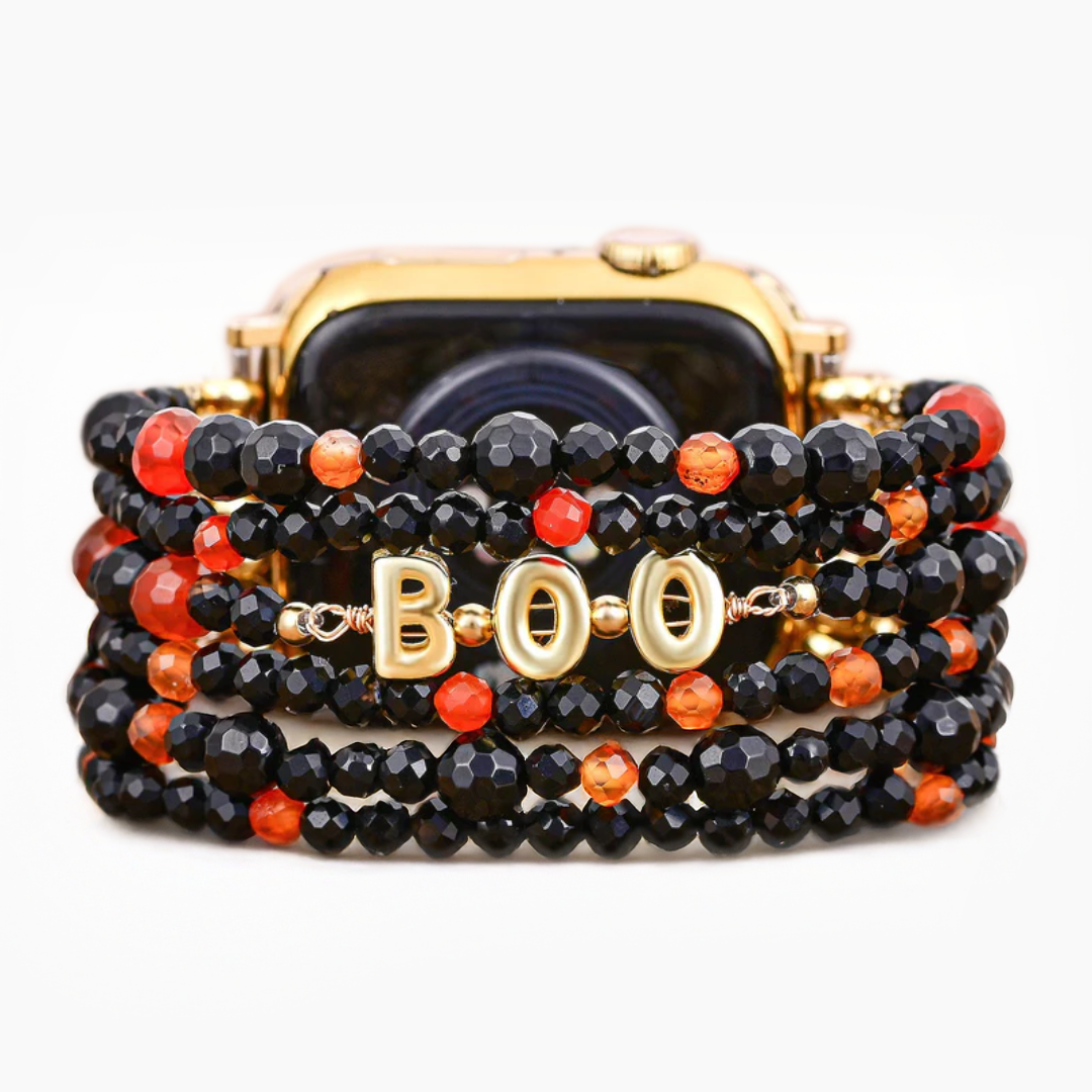 Pulseira Apple Watch com tema de Abóbora de Halloween