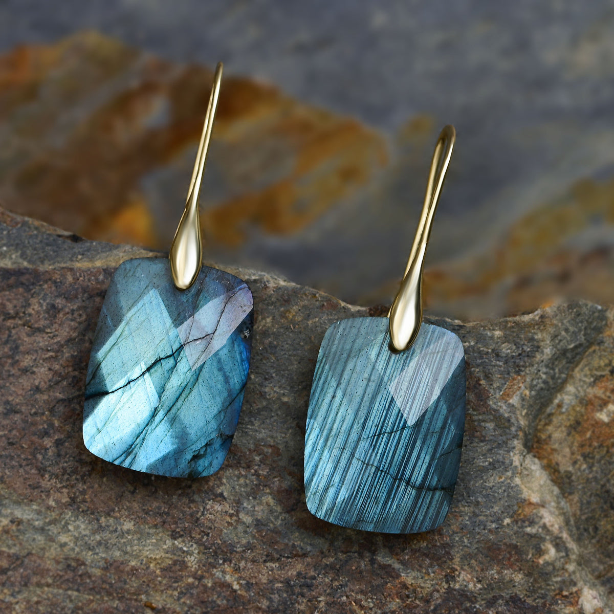 Brincos Labradorite Glow Drops