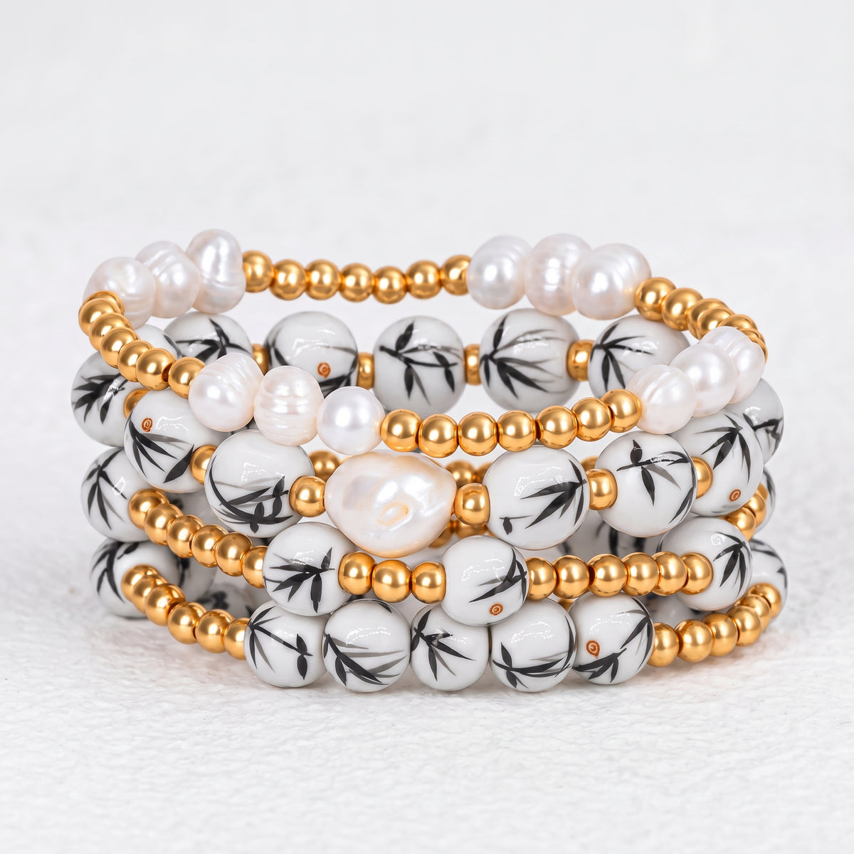 Conjunto de pulseiras Porcelain Garden Bamboo Mist