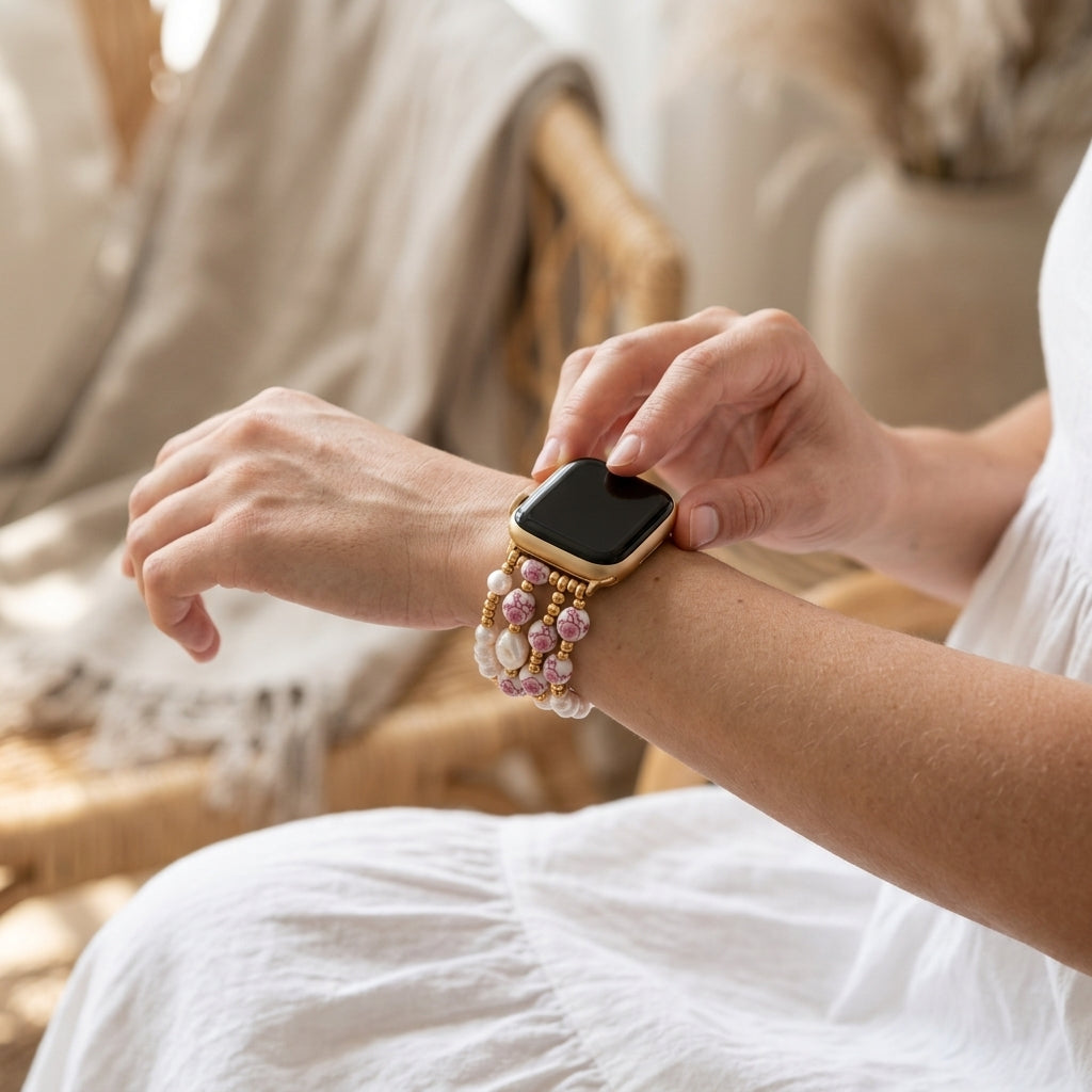 Bracelete Apple Watch Porcelain Garden Cherry Blossom