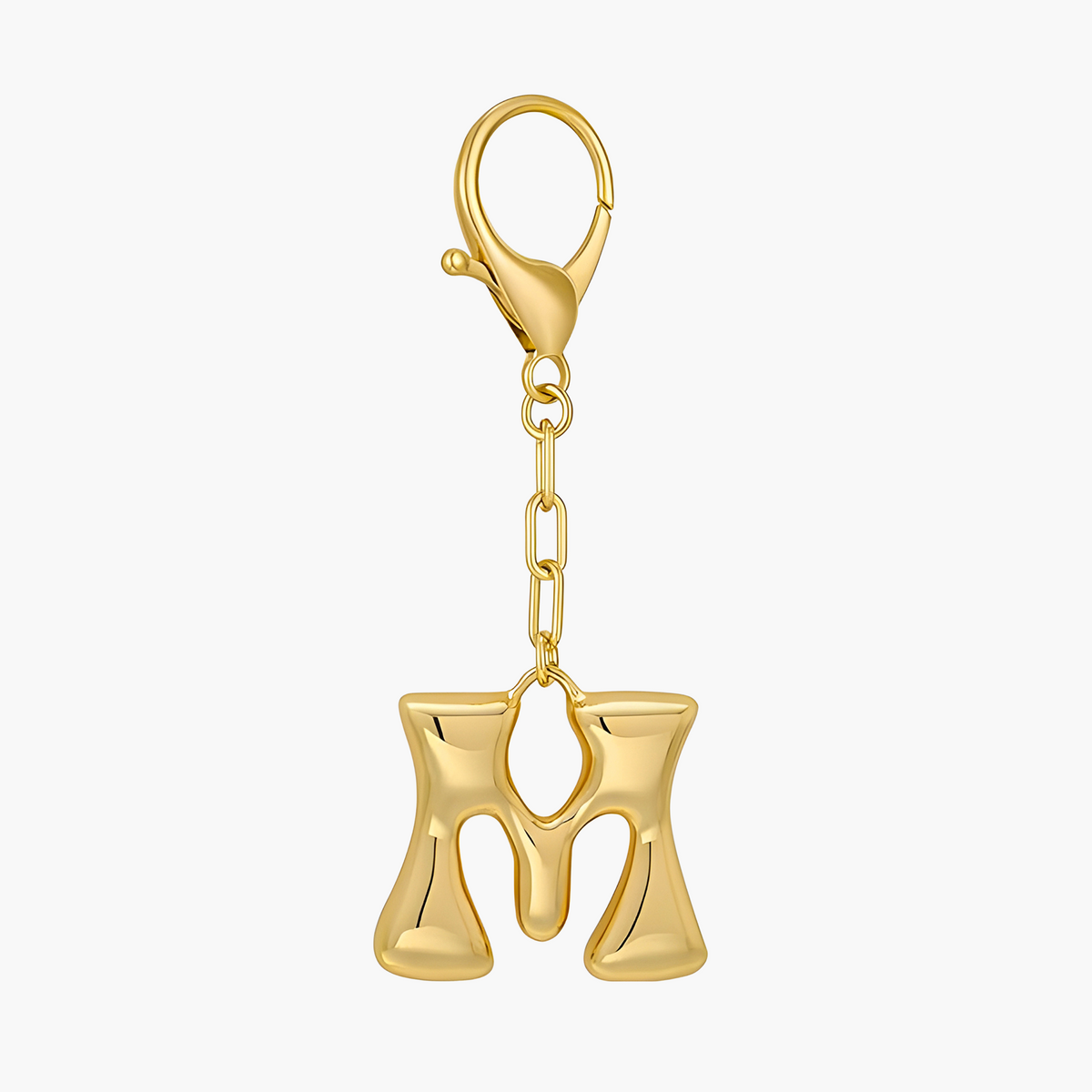 Chaveiro e Pendurar de Bolsa com Inicial em Letra de Balão