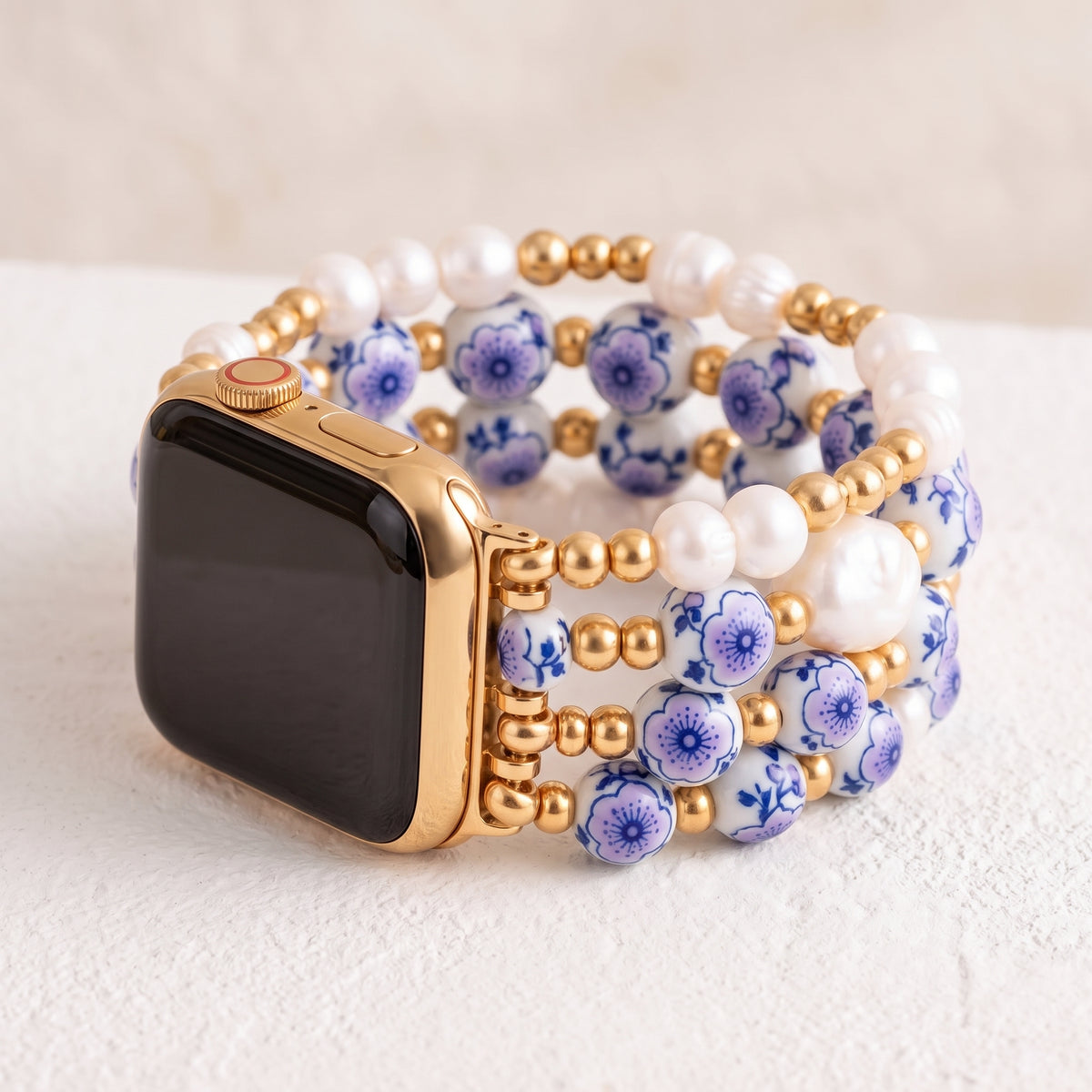 Bracelete Apple Watch Porcelain Garden Lavender Bloom