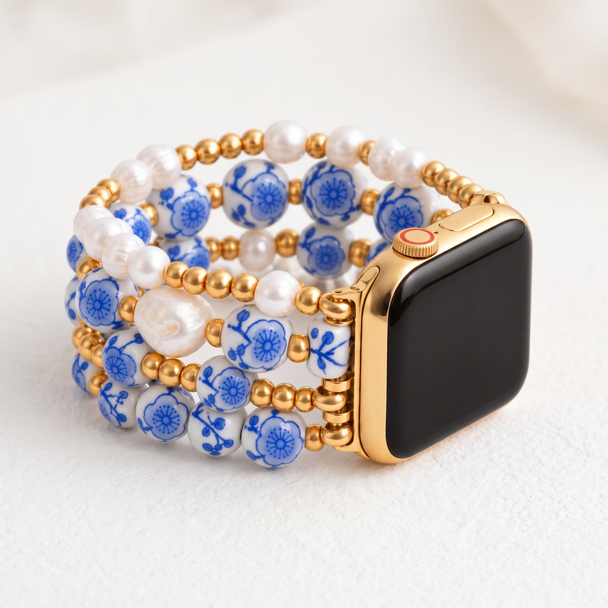 Bracelete Apple Watch Porcelain Garden Blue Blossom
