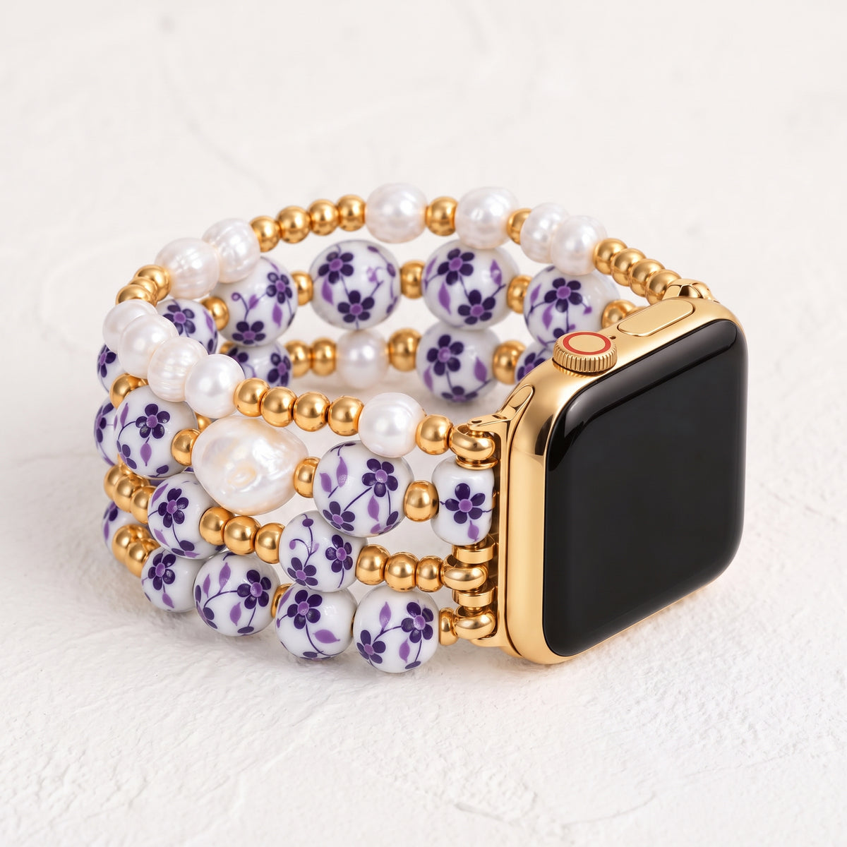 Bracelete Apple Watch Porcelain Garden Violet Bloom