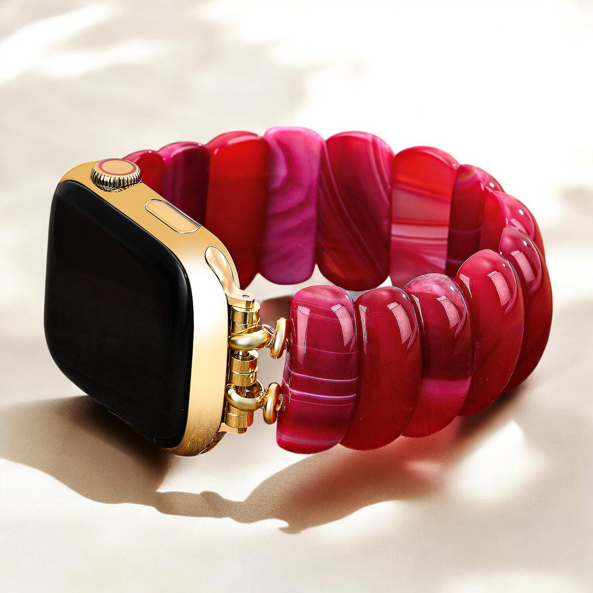 Pulseira Elástica Crimson Mirage Agate para Apple Watch