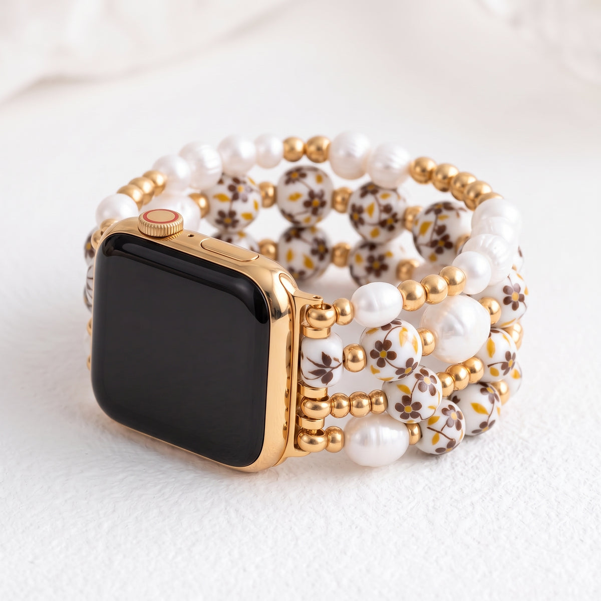 Bracelete Apple Watch Porcelain Garden Golden Meadow
