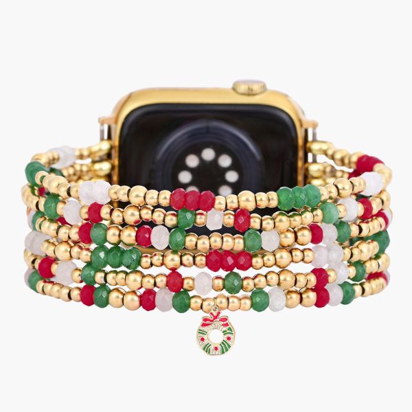 Correia Elástica Golden Holly Cheer para Apple Watch