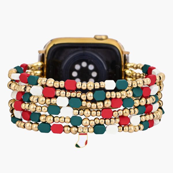Correia Festiva Elástica Santa's Joy para Apple Watch