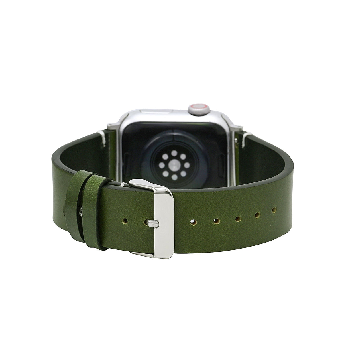 Correia de couro verde para Apple Watch masculina