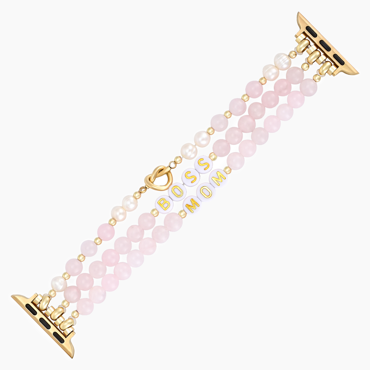 Pulseira Elástica Personalizada em Quartzo Rosa para Apple Watch