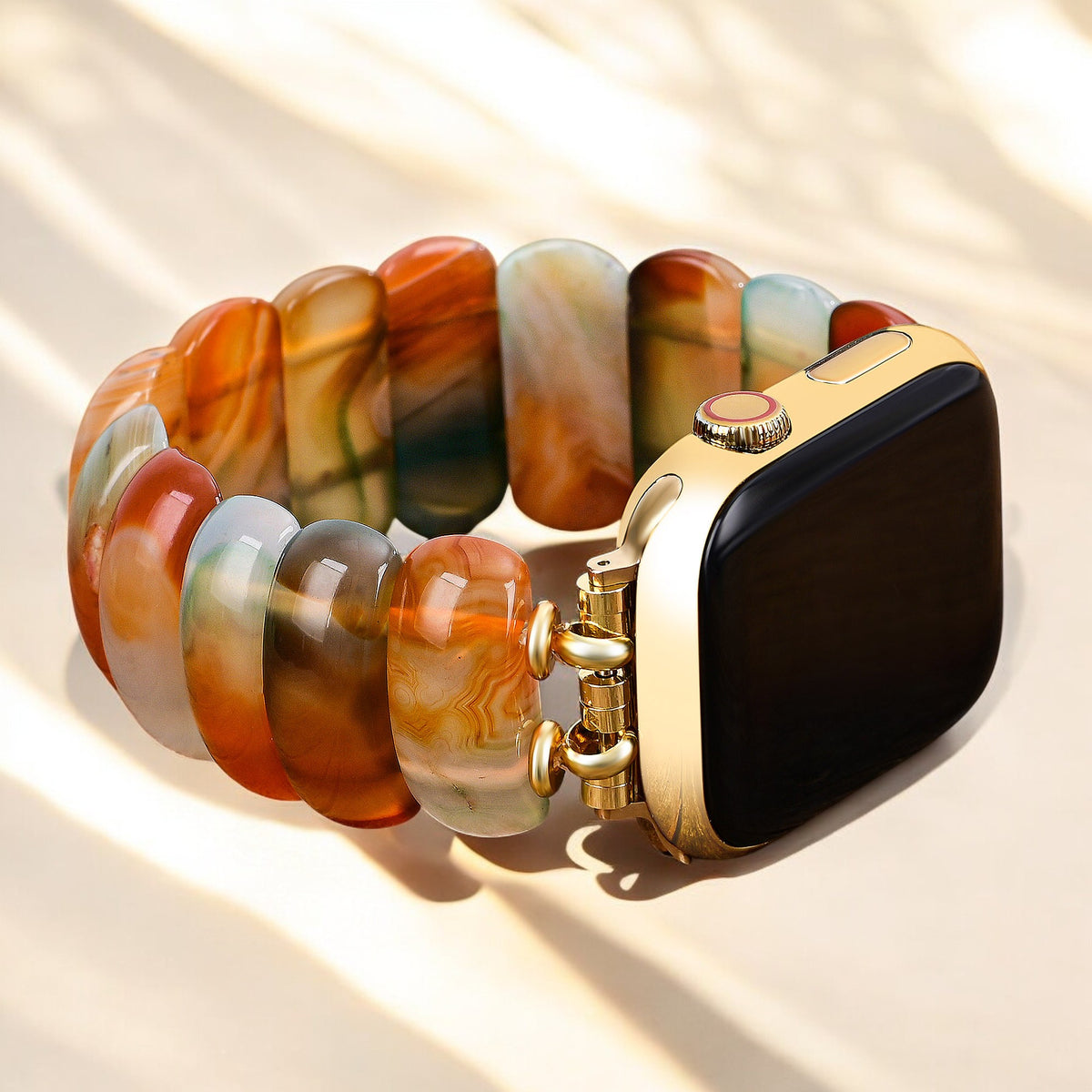 Pulseira Elástica Golden Dusk Agate para Apple Watch