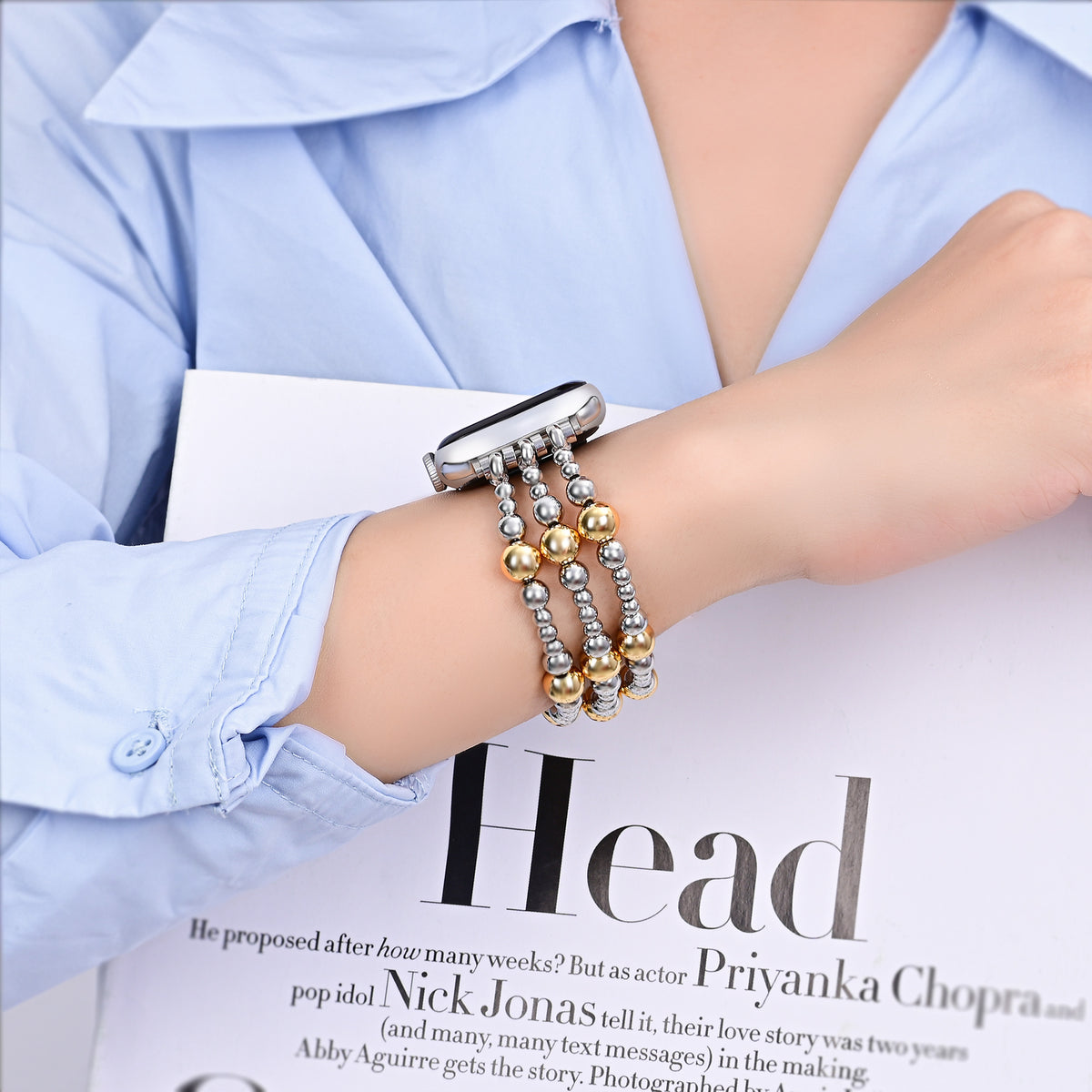 Pulseira Silver Ember Stretch para Apple Watch