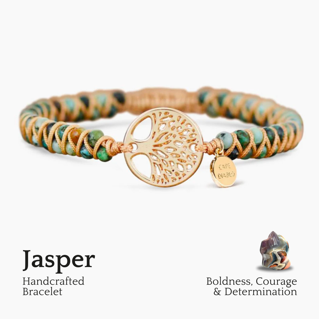 Pulseira Tree of Life em Jaspe Africano