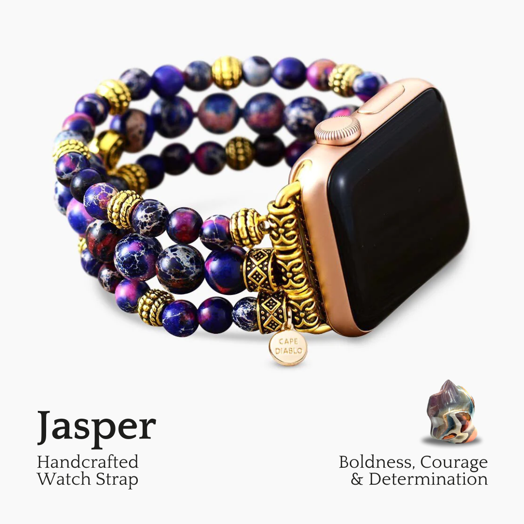 Pulseira Elástica de Jaspe Roxo para Apple Watch
