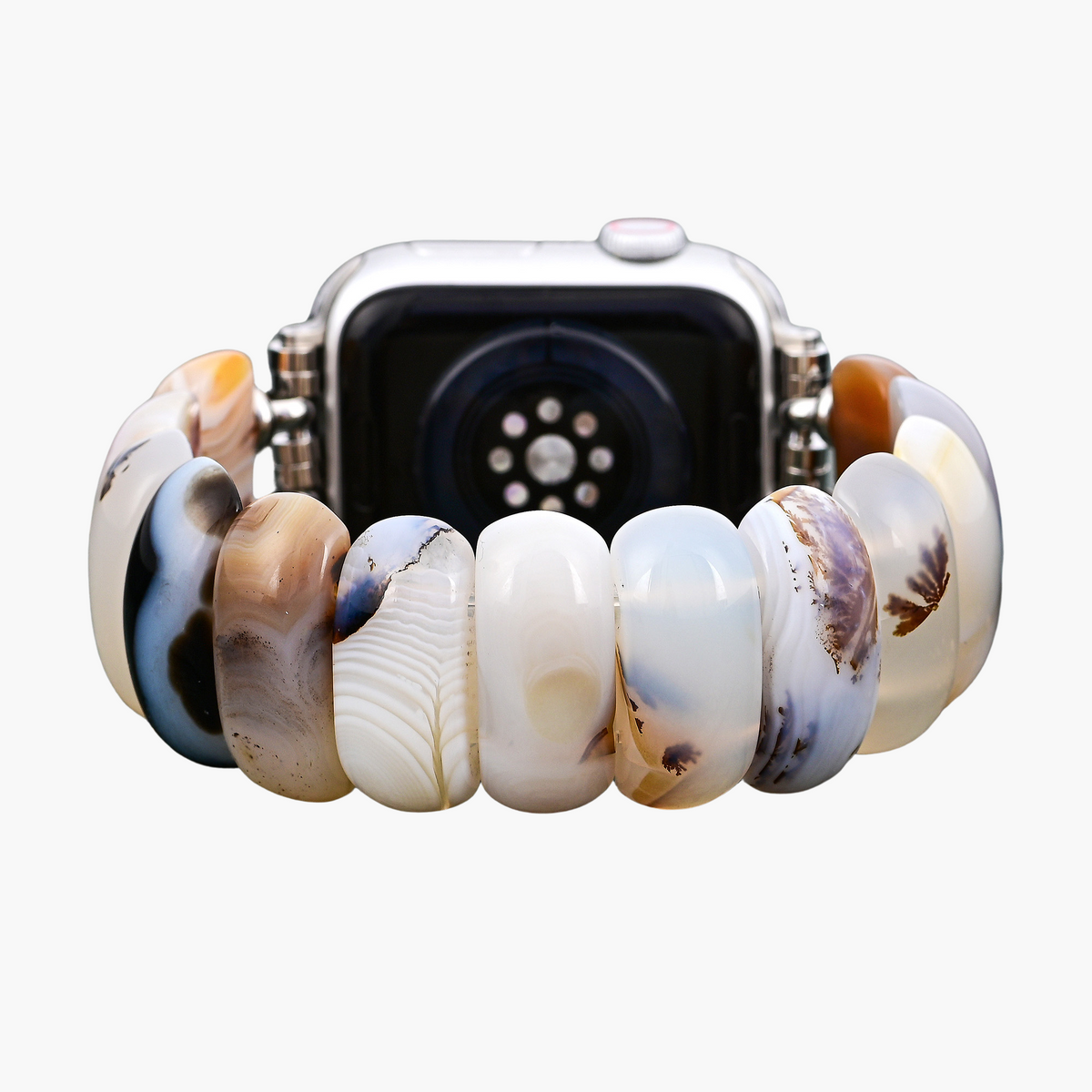 Pulseira elástica de ágata Ivory Dune para Apple Watch