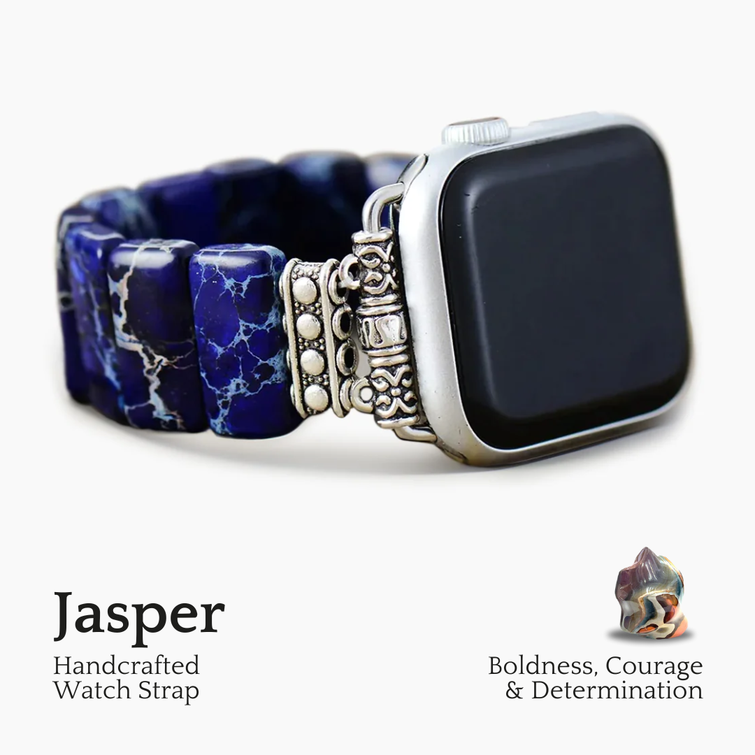 Correia elástica Dark Navy Tibetan Jasper para Apple Watch