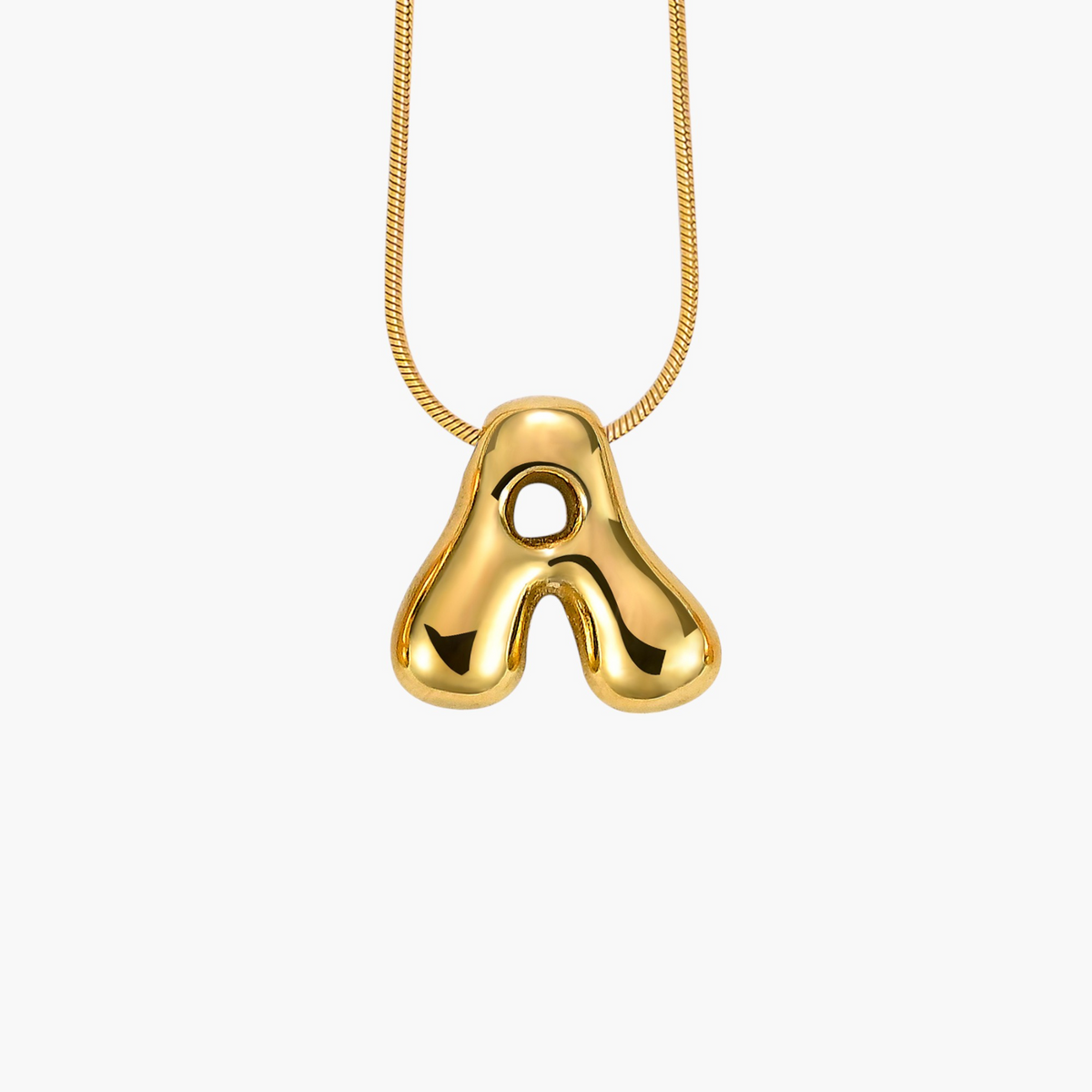 Colar com Inicial em Letra Bolha Golden Glow
