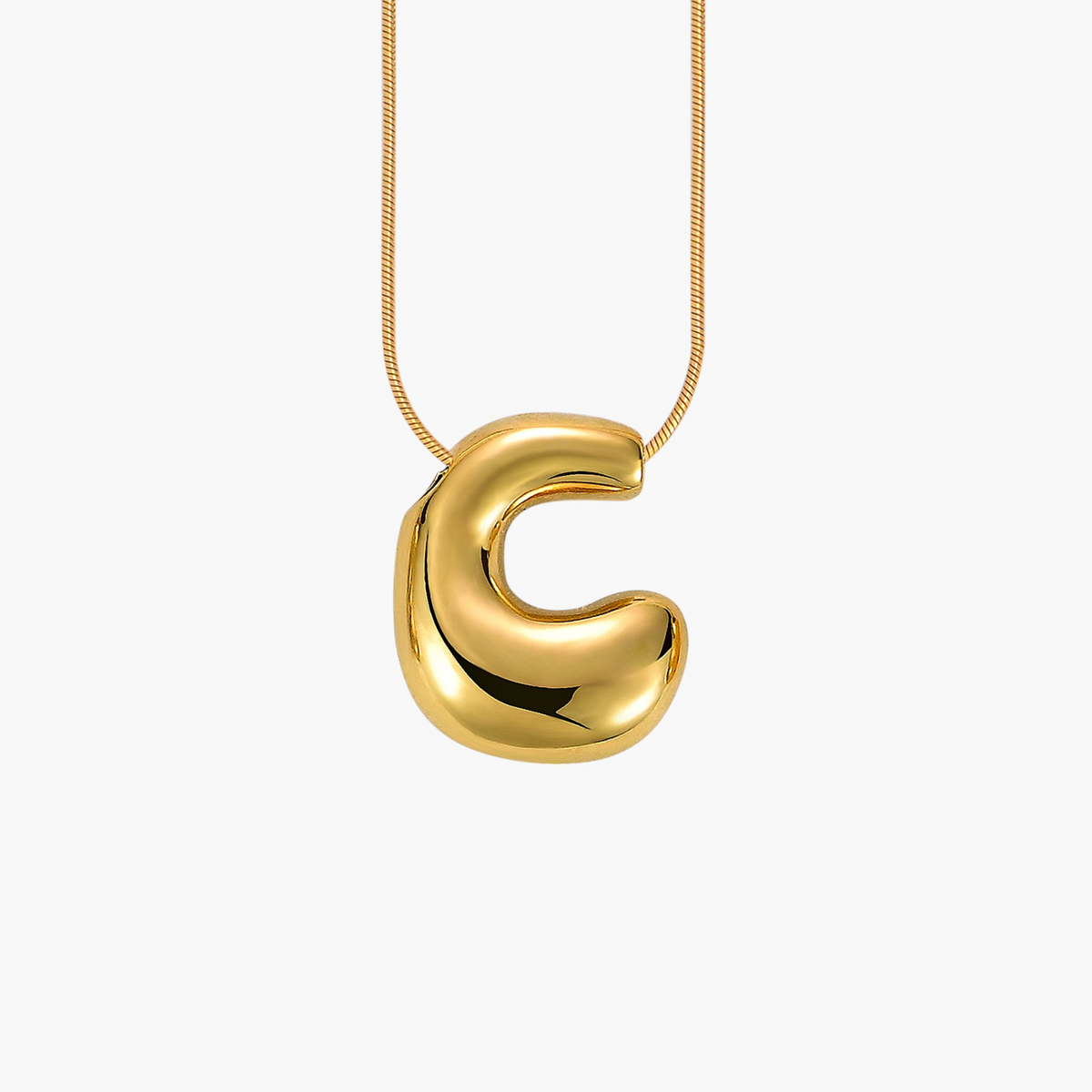 Colar com Inicial em Letra Bolha Golden Glow