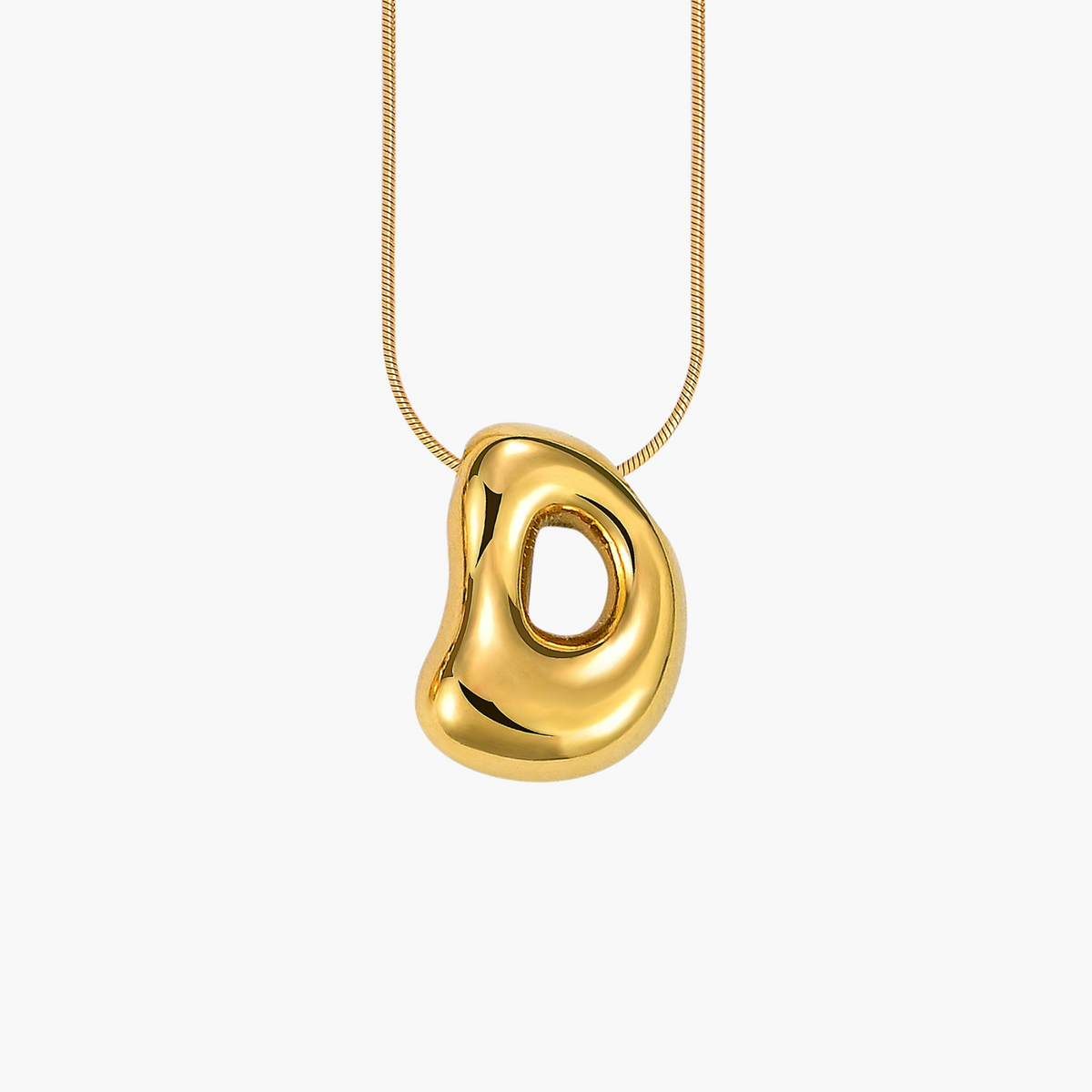 Colar com Inicial em Letra Bolha Golden Glow