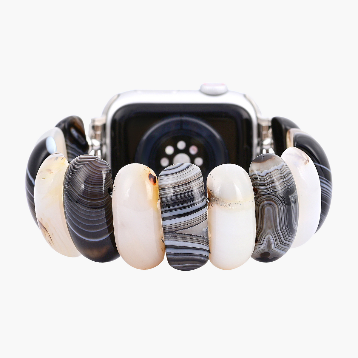 Pulseira elástica de ágata Obsidian Frost para Apple Watch