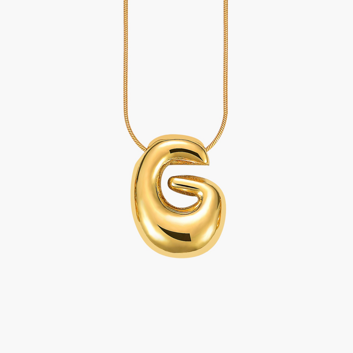 Colar com Inicial em Letra Bolha Golden Glow