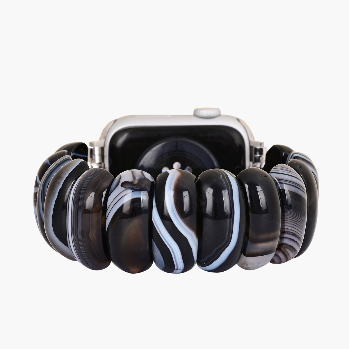 Pulseira Apple Watch de Ágata Mármore Preto
