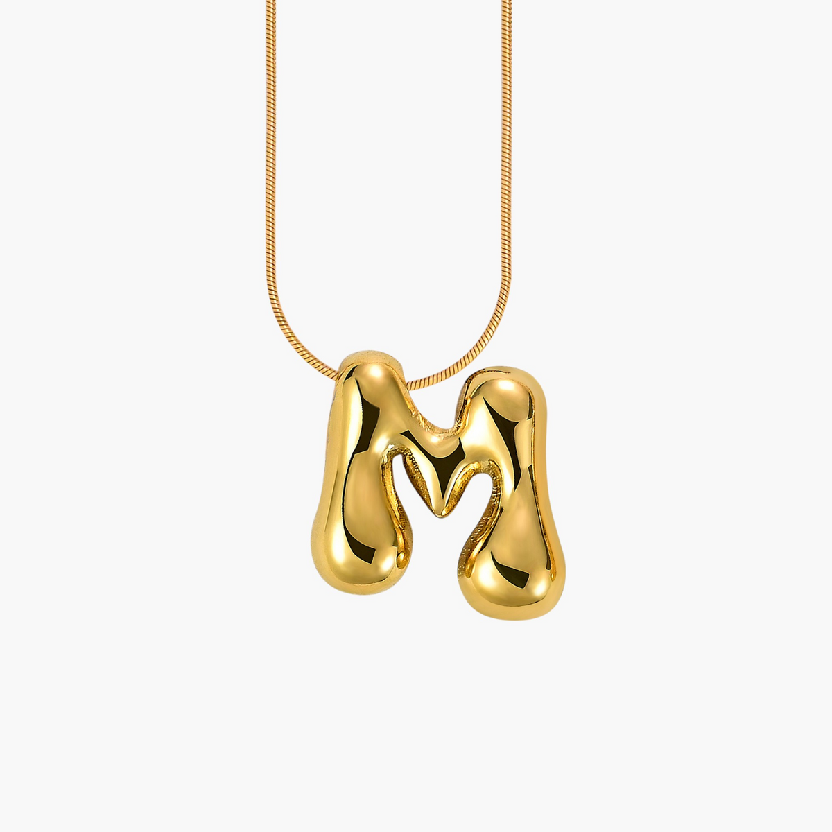Colar com Inicial em Letra Bolha Golden Glow