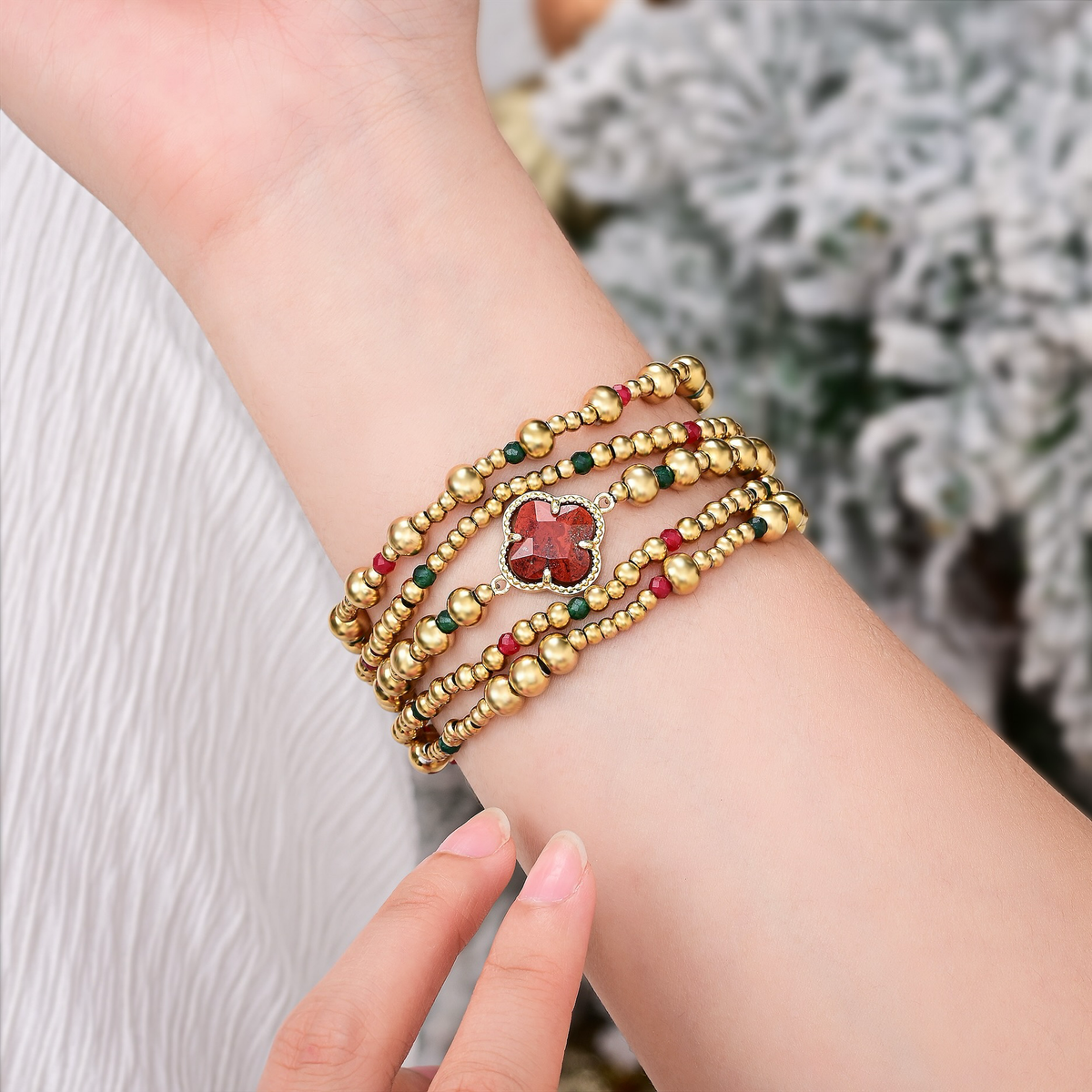 Pulseira Elástica Holiday Lucky Clover para Apple Watch