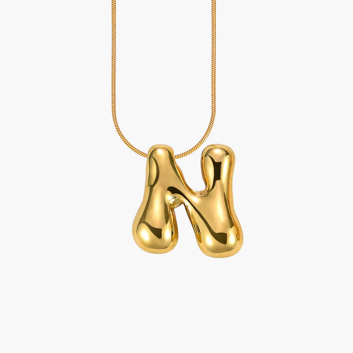 Colar com Inicial em Letra Bolha Golden Glow
