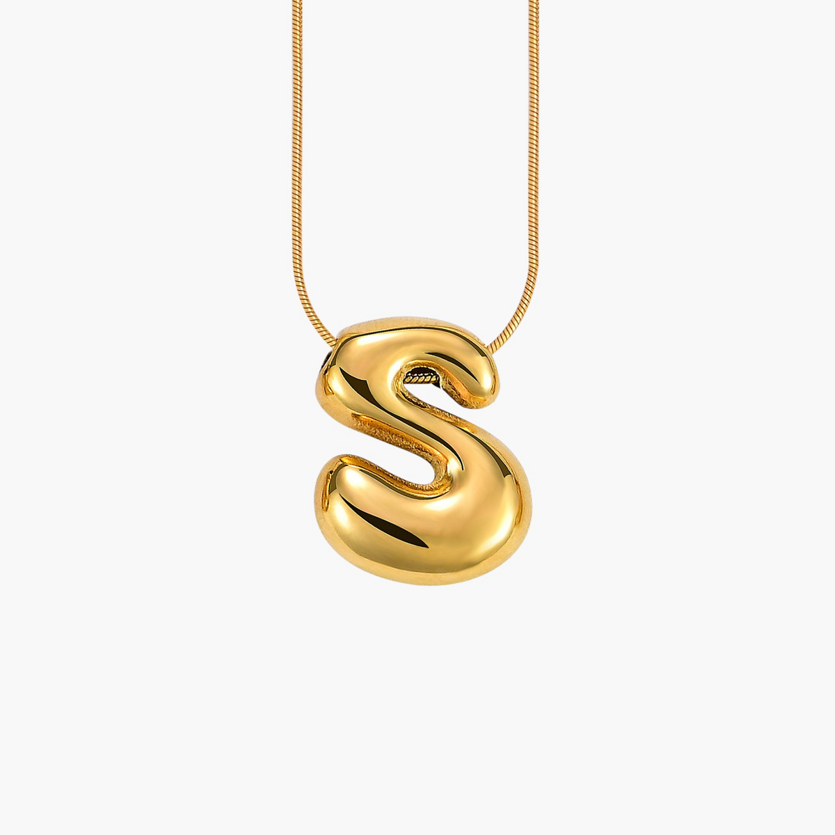 Colar com Inicial em Letra Bolha Golden Glow
