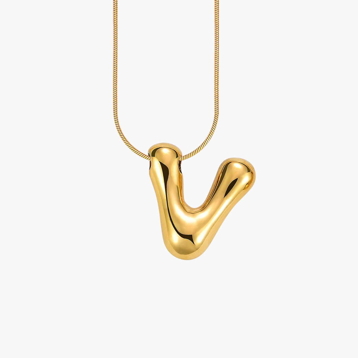 Colar com Inicial em Letra Bolha Golden Glow
