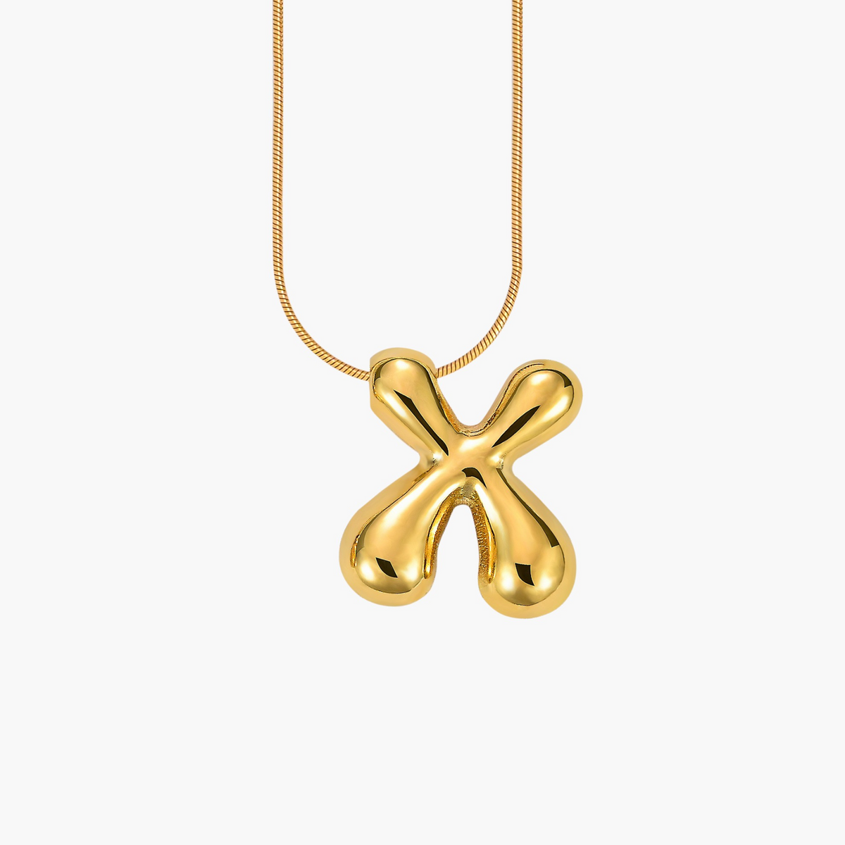 Colar com Inicial em Letra Bolha Golden Glow
