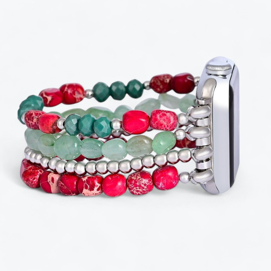 Pulseira de Natal Evergreen Silver Elegance para Apple Watch