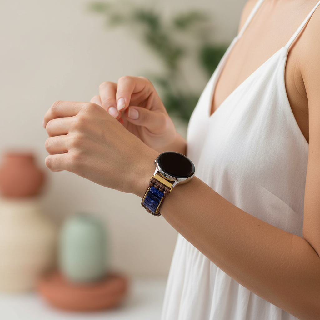 Bracelete para Samsung Galaxy Watch em jaspe azul celeste