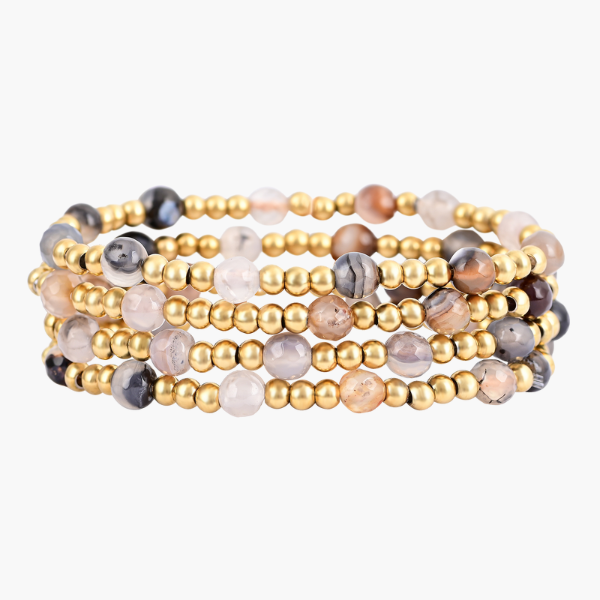 Conjunto de Pulseiras Elegância de Ágata
