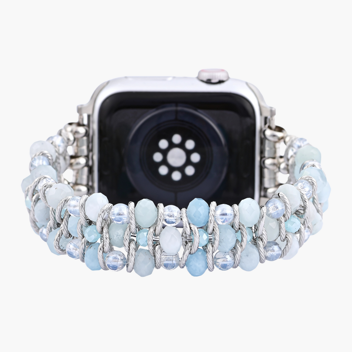 Correia trançada de safira aquamarine para Apple Watch