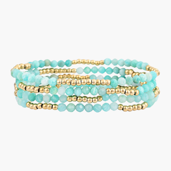 Conjunto de Pulseiras de Amazonite Luminoso