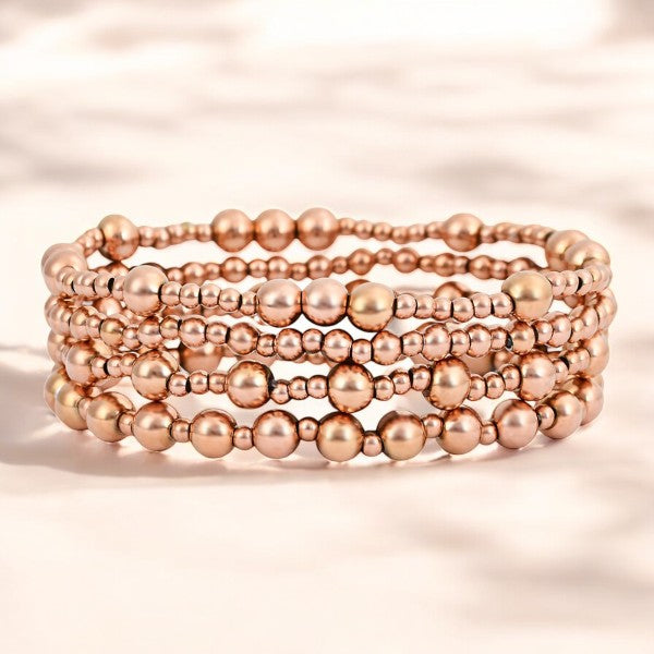 Conjunto de Pulseiras Serenidade em Ouro Rosa