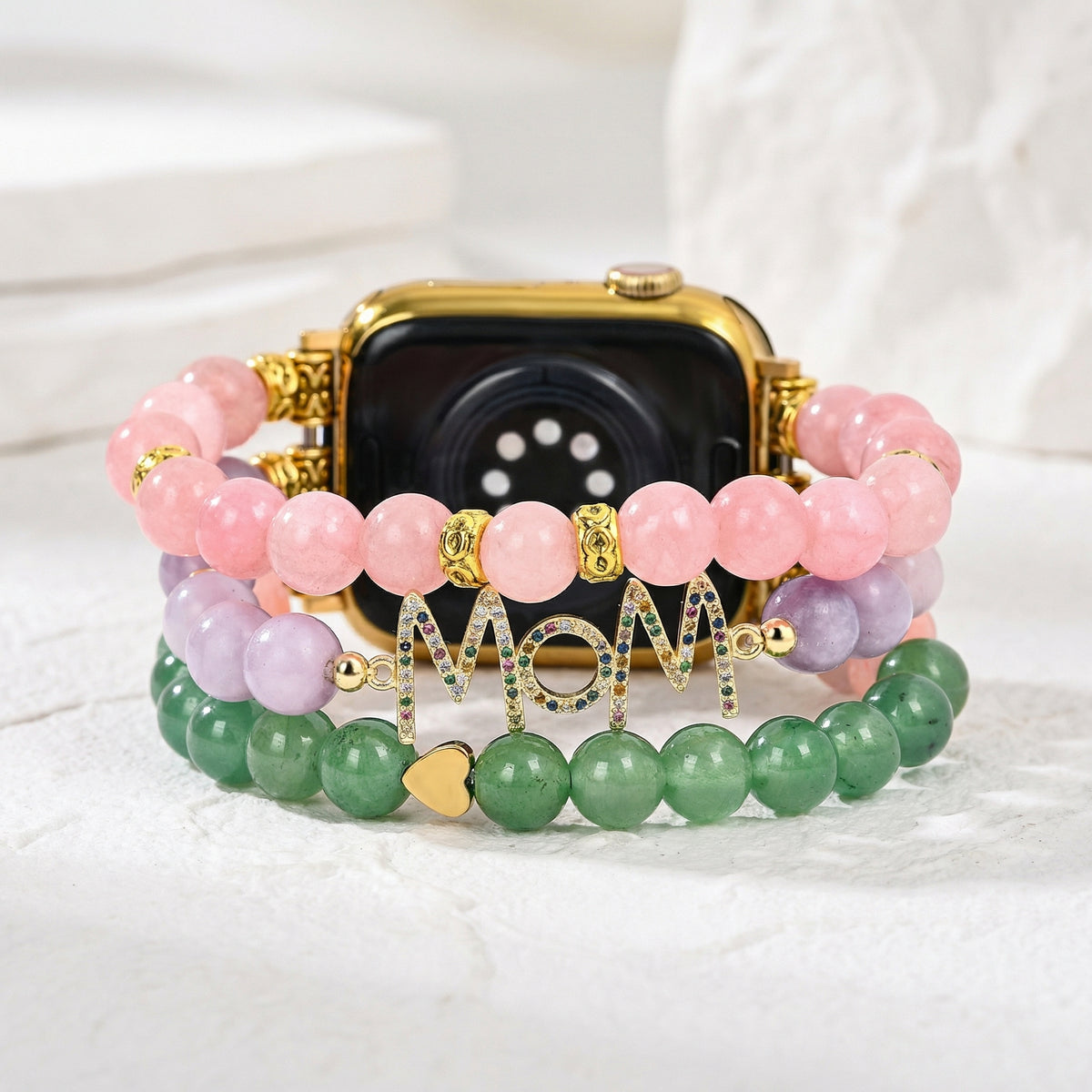 Pulseira Eternal Jade MOM Stretch para Apple Watch